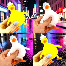 Kuzey Oyuncak 2 Adet Sarı Beyaz Ördek Sukuşi Yüksek Kalite Pofuduk Yumuşak Sukuşi Bastır Bırak Uzat Oyuncak Ördek