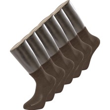 Türen Erkek Düz Yarım Soket Çorap 6'lı Paket 9102/KAHVERENGI
