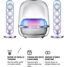 Harman Kardon Kablosuz Bluetooth Hoparlör - Beyaz Şeffaf Tasarım ve Derin Baslı Sistem