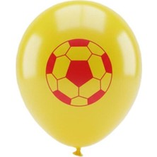 3 Adet Jojo Balloons 12" Taraftar Sarı Kırmızı Baskılı Balon 6'lı