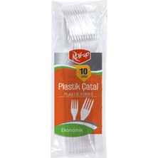 2 Adet Roll-Up Plastik Şeffaf Çatal 10'lu