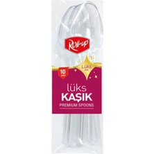 1 Adet Roll-Up Plastik Lüks Kaşık 10'lu