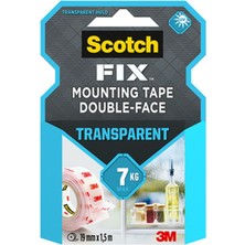 6 Adet Scotch Şeffaf Montaj Bandı 19MM x 1,5m
