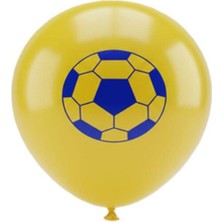 4 Adet Jojo Balloons 12" Taraftar Sarı Lacivert Baskılı Balon 6'lı