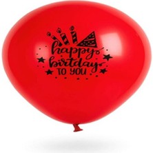 6 Adet Jojo Balloons 12" Happy Birthday Baskılı Balon 6'lı