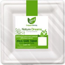 5 Adet Roll-Up Nature Dreams 6'lı Kare Tabak 20 cm