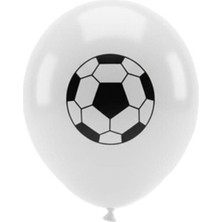 5 Adet Jojo Balloons 12" Taraftar Siyah Beyaz Baskılı Balon 6'lı