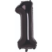 Party Express 34" Folyo Rakam 76CM "1" Siyah / Black