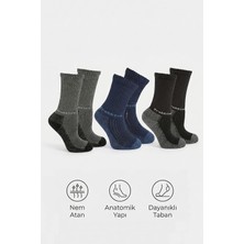 Thermoform Çocuk Trekking Çorabı – 3'lü Performans Paketi Siyah-Gri-Lacivert