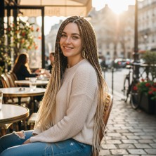 Esplendor Afrika Örgüsü ve Rasta Için Sen Ombreli / Kahve / Platin