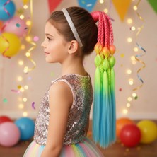 Esplendor Bn ve Düz Salaş Örgülü Lastikli At Kuyruğu / ACM05