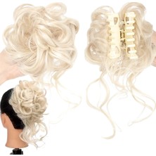 Esplendor Tokalı Kuyruklu Dağınık Topuz / Beyaz Platin