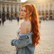 Esplendor Bağlamalı Dalgalı At Kuyruğu / Bakır