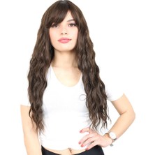 Esplendor Perçemli Uzun Su Dalgası Fiber Sen Peruk/ Açık Kahve