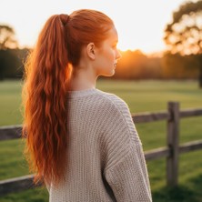 Esplendor Bağlamalı Kabarık Dalgalı At Kuyruğu / Bakır