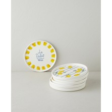 English Home Dolce Vita Seramik 6'lı Pasta Seti 20 cm Sarı