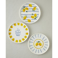 English Home Dolce Vita Seramik 6'lı Pasta Seti 20 cm Sarı