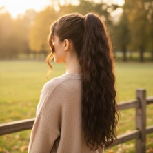 Esplendor Bağlamalı Kabarık Dalgalı At Kuyruğu / Koyu Kahve