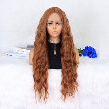 Esplendor Koyu Bakır Su Dalgalı Fiber Sen Tül Peruk