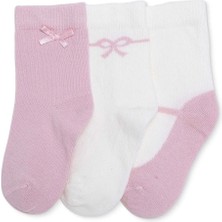 Hellobaby Kız Bebek 3lü Soket Çorap Fiyonk Baskılı
