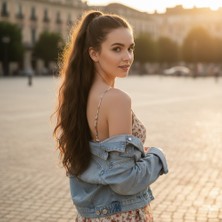 Esplendor Bağlamalı Dalgalı At Kuyruğu / Açık Kahve