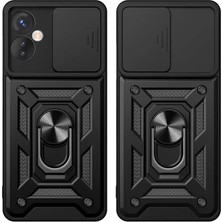 Infinix Hot 30 4g Kılıf Pars Lens Yüzüklü Silikon - Kırmızı