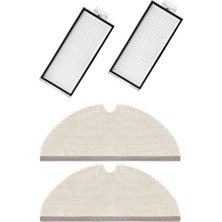 Ropalde Roborock Q8 Max, Q8 Max Plus Robot Süpürge Uyumlu Hepa Filtre-Mop Bezi - 4'lü Yedek Parça Seti