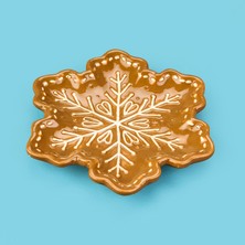 Evidea Kitchen Kar Tanesi Seramik Sunum Tabağı - Kahverengi