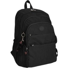 Relaxion Siyah Geniş Iç Hacimli Su Geçirmez Kaliteli Krinkıl Kumaş Kapaklı Model Sırt Çantası