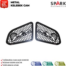 Spark Oto Aksesuar Dacia Duster 2018-2024 Yıl Aralığı Uyumlu Metal Kelebek Cam 2 Parça