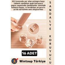Wintoup #sandalyekoruyucu Iz Bırakmaz Keçe Esnek Şeffaf Silikon Yuvarlak Kare Sandalye Ayak Koruyucu 16 Adet