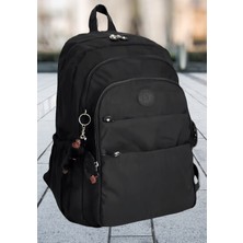 Serenity Relaxion Siyah Unisex Su Geçirmez Günlük Seyahat Laptop Notebook Spor Okul Için Casual Sırt Çantası