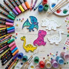Staau Çocuk Dinozor Temalı Boyama Seti - Çocuklar Için Boyanabilir 3D Aktivite Seti