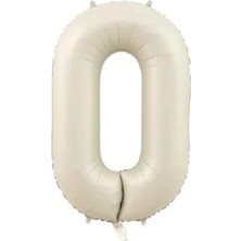 Party Express 34" Folyo Rakam 76CM "0" Krem / Cream