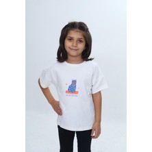 Toontoy Kız Çocuk Baskılı Bisiklet Yaka Kısa Kollu Tişört 24979