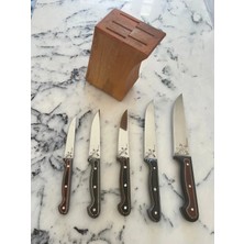 Alpeva 5 Li Standlı Bıçak Seti Çeyiz Seti Yatağan Bıçağı Yatağan Bıçağı