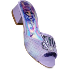 Kiko Kids  Coral Deniz Kızı Topuklu Kız Çocuk Simli Abiye Terlik