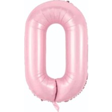 Party Express 34" Folyo Rakam 76CM "0" Pembe / Pink