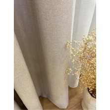 Assina Keten Kumaş Bej 1/2.5 Normal Pile Kalın Tek Kanat Fon Perde