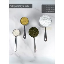 Jet's Home 4’lü Bakliyat Ölçek Kabı Paslanmaz Çelik Mamul Ölçü Kabı Sıvı Hacimli Ölçü Kaşığı