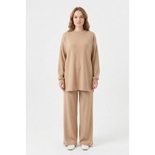 Lale Butik Örme Modal Pantolonlu Takım 19590 Bej