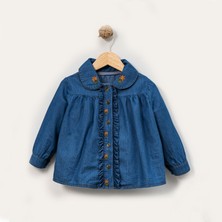 Overdo Kız Çocuk Rahat Kalıp Salaş Kot Gömlek