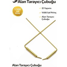 %100 Saf Pirinç Alan Tarama Çubuğu|el Yapımı Profesyonel Define & Enerji Tespit Çubuğu (2’li Set)