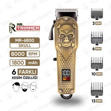 Mr. Trimmer MR-6800 Detailer Şarj Göstergeli 6 Kademeli 8000 Rpm 1800 Mah Saç Sakal  Erkek Bakım Tıraş Makinesi