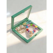 Katia & Bony Kız Çocuk 4'lü Renkli Unicornlu Plastik Kutulu Toka Bileklik  Seti Yeşil