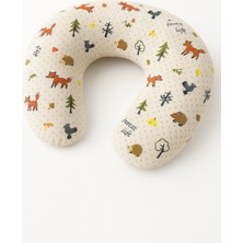 Jaju Baby Tilki Desenli Müslin Emzirme Yastığı – Fermuarlı ve Yıkanabilir Kılıf