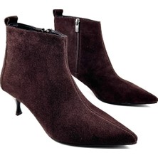 Desire Acı Kahve Hakiki Süet Deri Kısa Kadın Bot