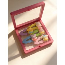 Katia & Bony Kız Çocuk 5'li Renkli Plastik Kutulu Toka Seti Pembe