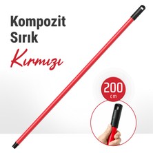 Badem10 (1 Adet) 1368 Kırmızı 2 Metre Kompozit Sırık Boya Badana Temizlik Kompozit Dayanıklı Fırça Sapı