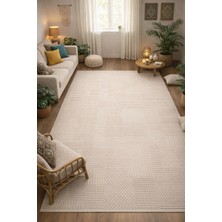 Çerkez Halı Ciao Collection Modern Çizgili Kolay Temizlenebilir Minimal  Salon (Çok Amaçlı) Halı Bej-B